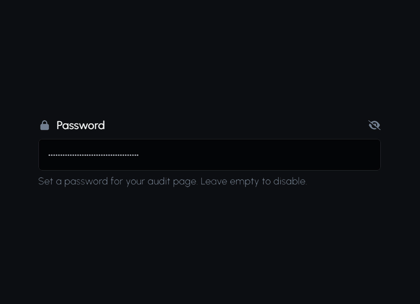Screenshot of the password protection audit page feature